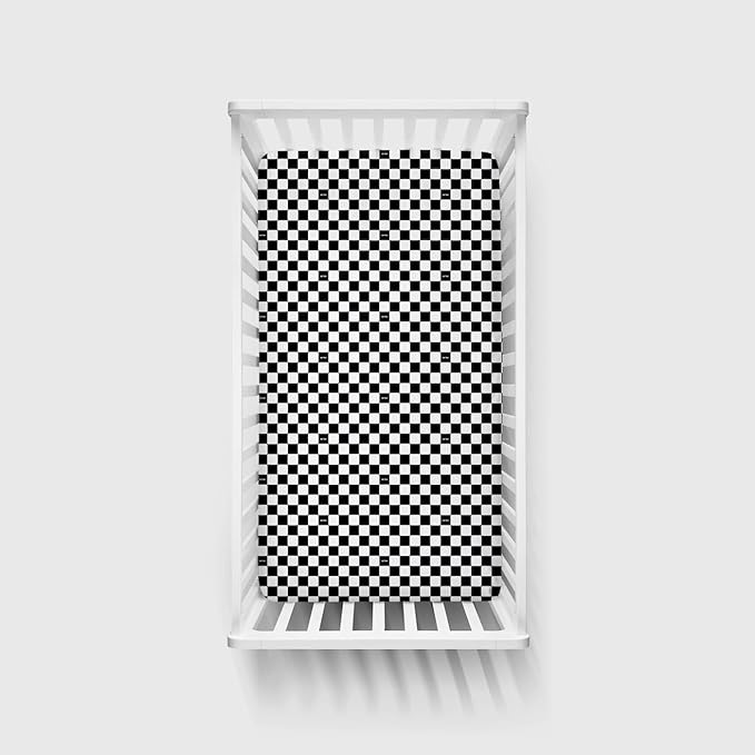 Little Sleepies Baby Crib Sheets, Buttery Soft Viscose from Bamboo Crib Sheets for Boys & Girls, Toddler Bed Sheet, Standard Crib Mattress Sheet, Super Stretchy & Elasticized (Checks)