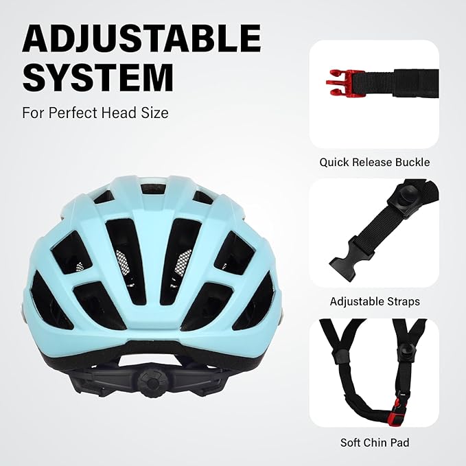 Youth Adult Road Bike Helmet, Men Women Adjustable Mountain Bicycle Helmet with Detachable Visor, 2 Sizes for Age 8-14+ Youth, Kids, Adult