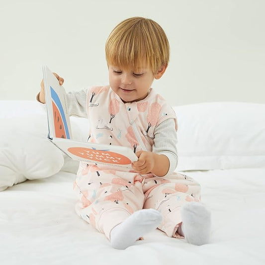 Duomiaomiao 2.5 TOG Toddler Sleep Sack 6-12 Months 100% Cotton Winter Side Open Zipper Baby Sleep Sack with Feet, Warm Toddler Wearable Blanket