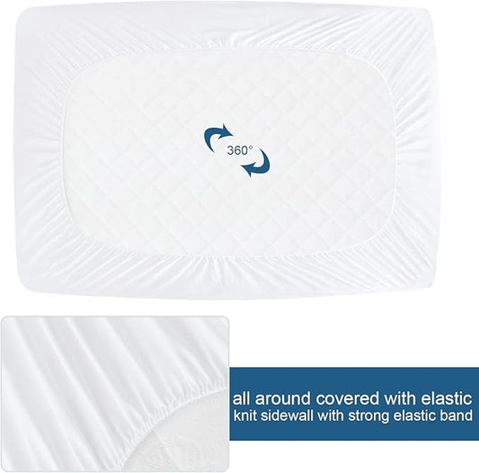 Split Top King Mattress Protector Waterproof Soft & Breathable Terry, 34" Top Split from Head 78''×80'' up to 18'' Depth, Skin-Friendly Machine Washable Mattress Cover
