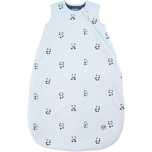 Woolino Merino Wool and Organic Cotton Baby Sleep Bag - 4 Season Classic Sleep Sack for Baby - Two-Way Zipper Sleeping Bag for Baby and Toddler - 6-18 Months - Panda