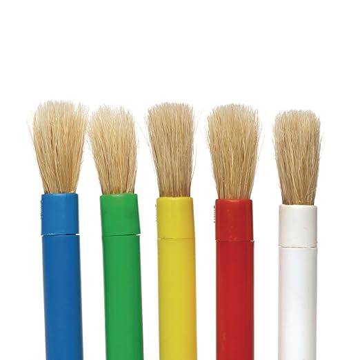 Colorations Mini Paint Brushes, Set of 60, Natural Bristle, Painting, Paint Brushes for Children , Art Supplies, Classroom Supplies, Posters, Kids Paint Brushes