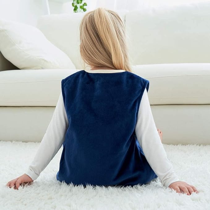 MICHLEY Toddler Sleeping Sack with Feet Newborn Infant Sleeveless Sleeping Bag 2-way Zipper Baby Wearable Blanket for Walkers,Dark Blue Owl,3-5T