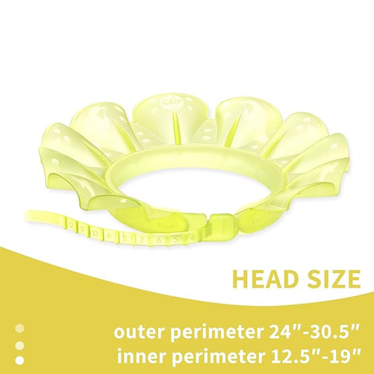 kair Baby Kids Shower Cap Soft Adjustable Silicone Toddler Bath Visor Children Hair Washing Hat Keep Kids Shield Water Out of Eyes & Ears (Yellow, Head Size 12.5"-19" Less Than 24 Months)