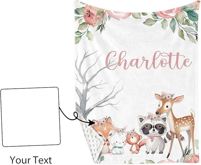 Personalized Baby Crib Bedding Set: 4 Piece Custom Sika Deer & Fox Pattern Crib Bed Set with Name, Nursery Bedding Set for Baby Girls, Newborn Boys Crib Sets, Crib Bedding Custom Gift, Crib Sheet
