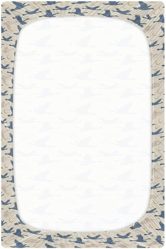 Fitted Crib Sheets for Baby Boys or Girls Soft Breathable Baby Play Yard Sheet for Standard Size Crib Mattress 39x27in A Flock of Geese