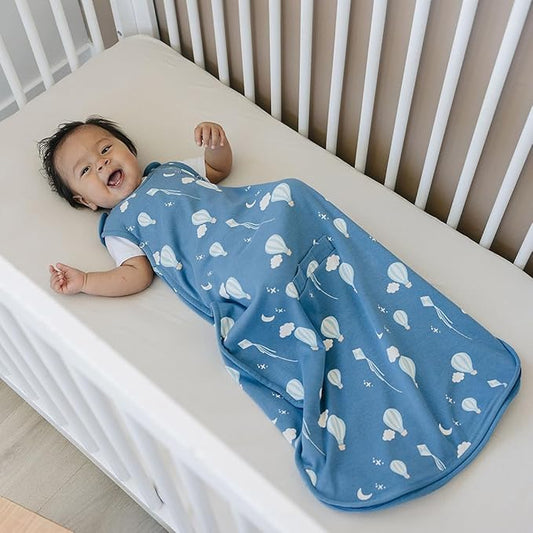 Woolino Toddler Sleeping Bag, 4 Season, Merino Wool and Organic Cotton, Baby Sleep Bag or Sack, 2-4 Years, Hot Air Balloon