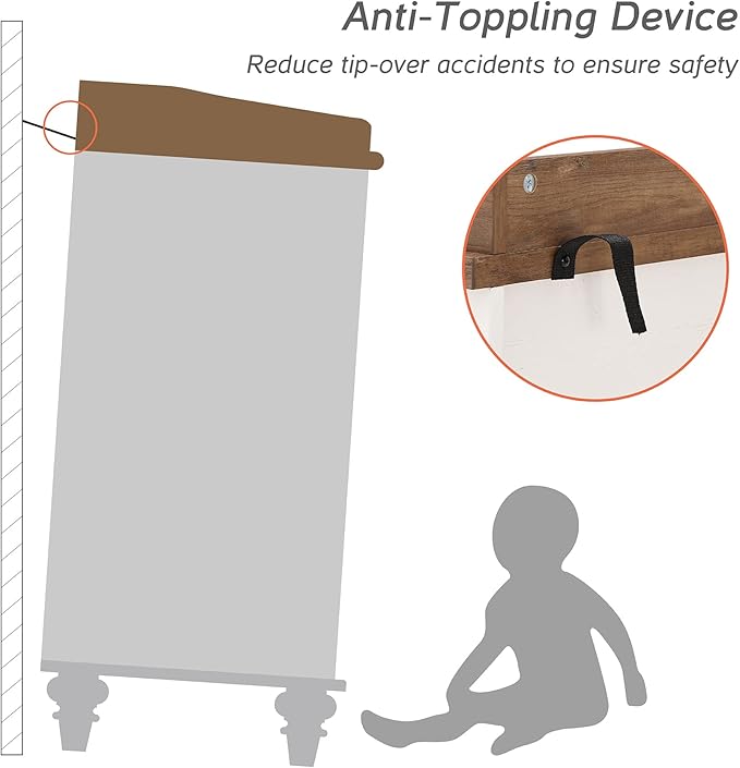 WAMPAT Dresser for Bedroom with 12 Drawers, White Baby Dressers with Wide Chest of Drawers, Mid Century Modern Wooden Kids Closet Storage Organizer, Large Dressers for Living Room, Nursery, Hallway