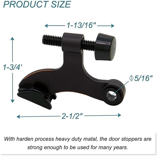 12 Pack Hinge Pin Oil Rubbed Bronze Door Stopper, Adjustable Heavy Duty Hinge Pin Door Stop with Oil Rubbed Bronze Rubber Bumper Tips