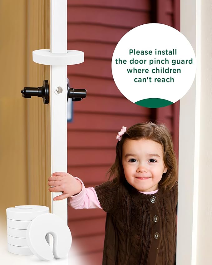 Pack of 6 Door Finger Pinch Guards, Child Proof Door Slam Stopper, Prevents Fingers Injuries, Baby and Pets from Getting Locked in Room,Fits Any Doors Size