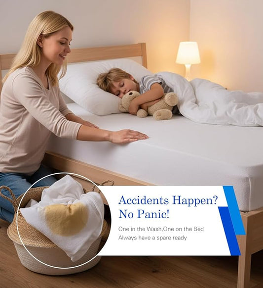 2 Pack Full Size Mattress Protector Waterproof Mattress Protector Full Mattress Pad Cover Noiseless, Soft Breathable Terry for Pets Kids Adults 54" x 75"