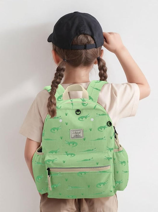 atgark Corduroy Toddler Backpack for Boys 2-5: Preschool Backpack for Boys