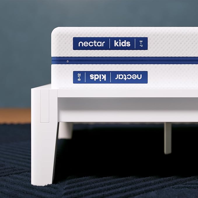 Nectar Kids Full Mattress 8” - 2-Sided Design for Growing Children - Pressure Relieving Memory Foam - Fiberglass Free - 365 Night Trial - Mattress in a Box