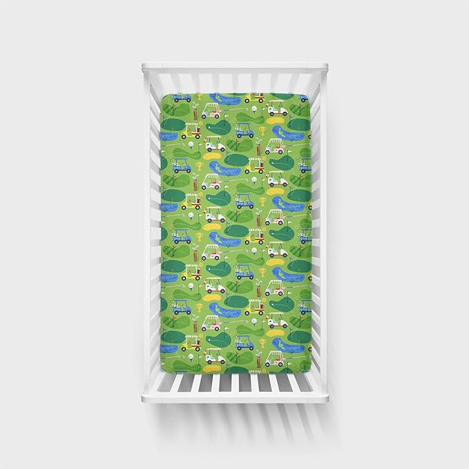 Little Sleepies Baby Crib Sheets, Buttery Soft Viscose from Bamboo Crib Sheets for Boys & Girls, Toddler Bed Sheet, Standard Crib Mattress Sheet, Super Stretchy & Elasticized (Fairway Fun)