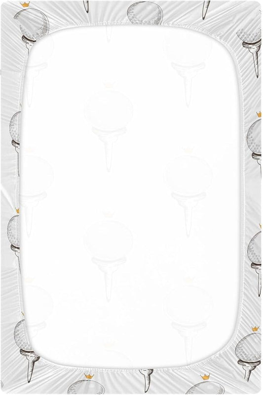 Golf Ball Pattern Crib Sheets Soft Breathable Fitted Baby Crib Sheets Mattress Cover for Girls Boy, 52" x 28" x 9"