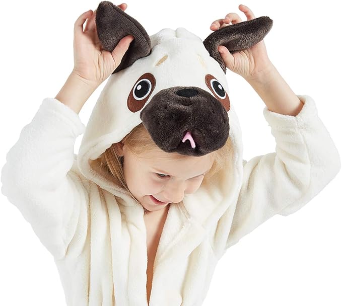 DELEY Girl's Robe Baby Boys Hoodie Robes Toddler Bathrobes for Kids Pajamas Sleepwear