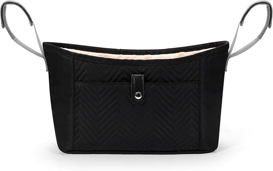 Accmor Universal Stroller Organizer, Stroller Bag Stroller Caddy Organizer, Stroller Accessories Fits for Uppababy, Baby Jogger, Nuna, Doona, Britax Strollers, Black