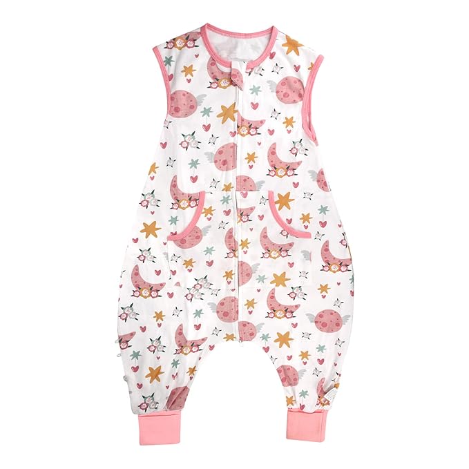 Toddler Sleeping Sack, Toddler Sleep Sack with Feet, Walker Wearable Blanket, Sleep Sack with Legs,0.5Tog(Flower 3T-5T)