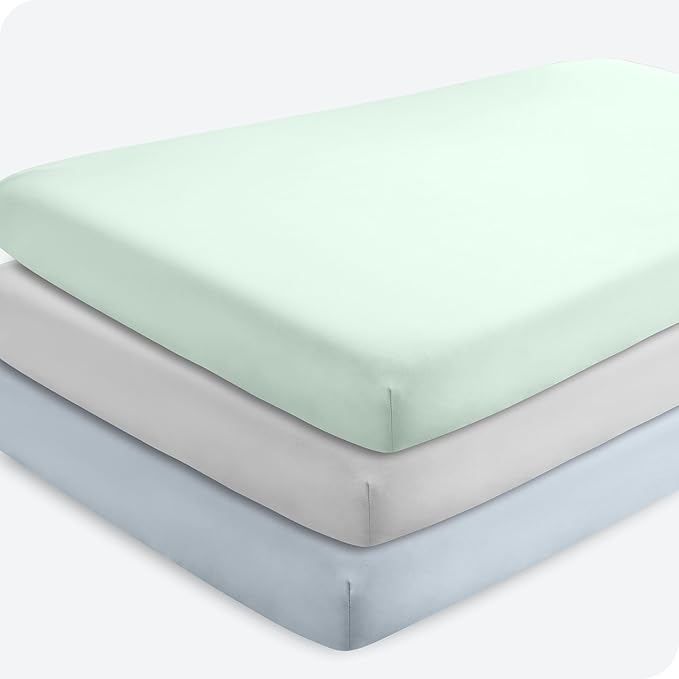 Bare Home 2-Pack Fitted Crib Sheets - Premium 1800 Ultra-Soft Microfiber - Breathable - Baby Sheet - for Boys & Girls - Fits Standard Crib and Toddler Mattresses (Morning Sun/White)