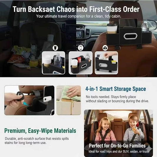 2026 new car breeze organizer ,Car Backseat Organizer Holder,Upgraded Multifunctional Car Storage Box ,Multifunctional Back Seat Car Organizer for Hold Phones, Drinks, Snacks,and Handbags (brown)