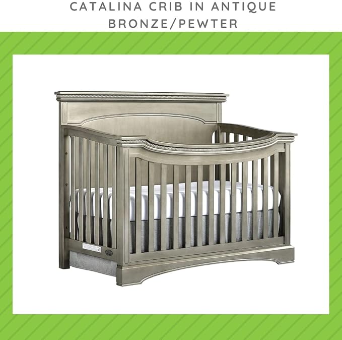 Toddler Bed Safety Guard Rail for Evolur Baby Convertible Cribs - Solid Wood Rail for Convertible Crib to Toddler Bed Conversion - Safety Bed Rail for Children (Antique Bronze, Model 811)