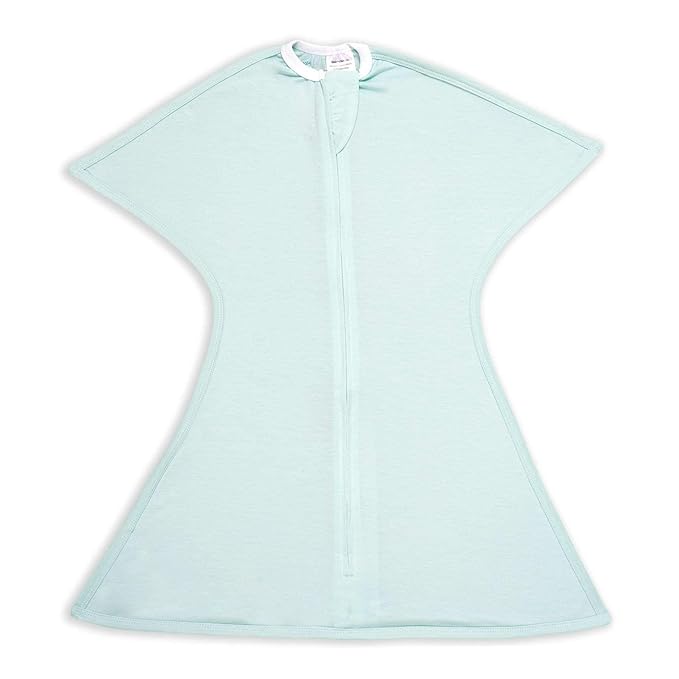 SleepingBaby Zipadee-Zip Transition Swaddle - Cozy Baby Swaddle Blanket with Zipper Convenience - Roomy Wearable Blanket for Easy Diaper Changes - Classic Mint, X-Small (3-6 Month)