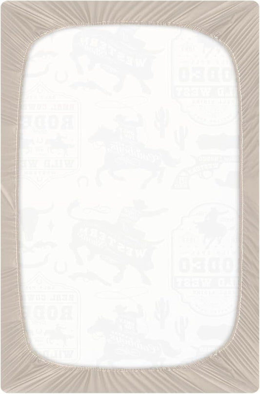 Western Cowboy USA Crib Sheets Soft Breathable Fitted Baby Crib Sheets Mattress Cover for Girl Boys, 52" x 28" x 9"