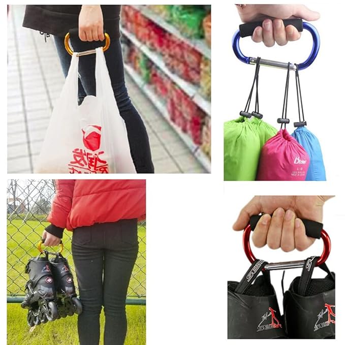 BanYakong Stroller Hooks by Baby,2 pcs Carabiner Stroller Hook Organizer for Hanging Purses, Diaper Bag, Shopping Bags. Clip Fits Single/Twin Travel Systems, Car Seats and Joggers(Sky Blue)