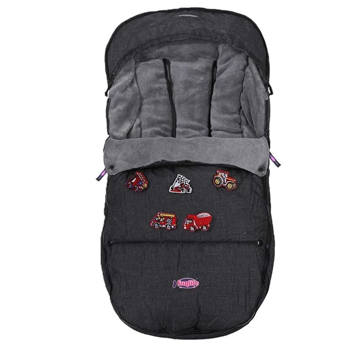 Kids DIY Play Fun Universal Stroller Bunting Bag,Winter Weather Resistant Waterproof Melange with Ultra Soft Coral Lining,3D Cotton Filling,Side Zippers Opens,Front Height Adjustable