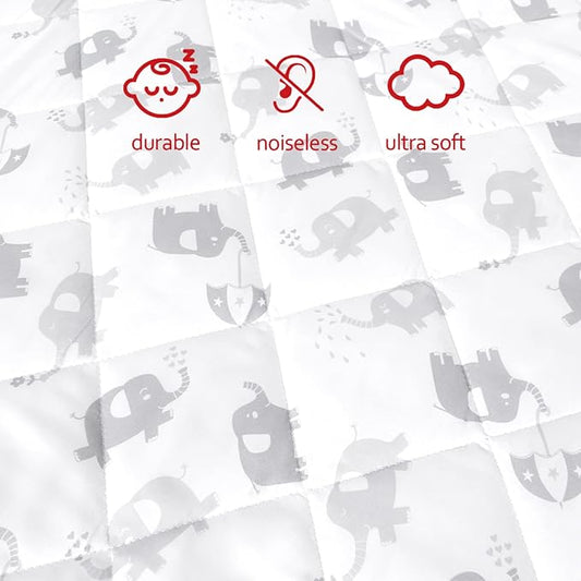 Pack and Play Sheets Fitted, Breathable Thick Playard Lovely Print Cover 39"×27"×5" Compatible with Graco Pack n Play, Elephant