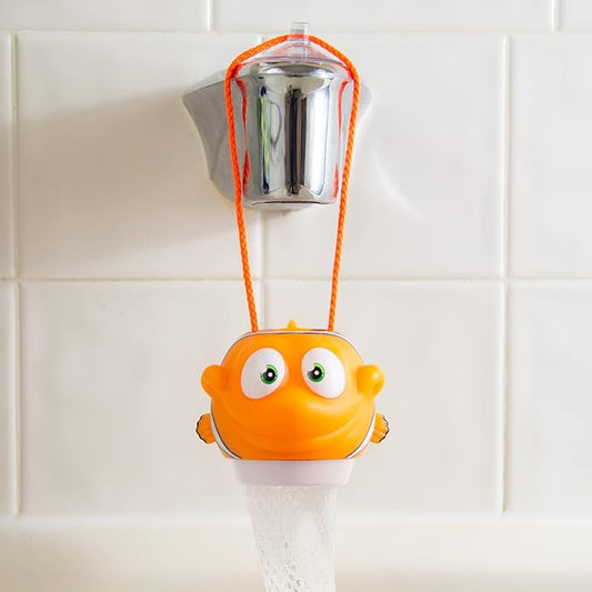 Suddy Buddy Bubble Bath Toy, Kids Ages 3+, Boys & Girls, Safe & Clean, Collect All Four. Includes: 1 Character Soap Dispenser, 1 Trading Card, and 3 Super Bubble Drops. Clownfish