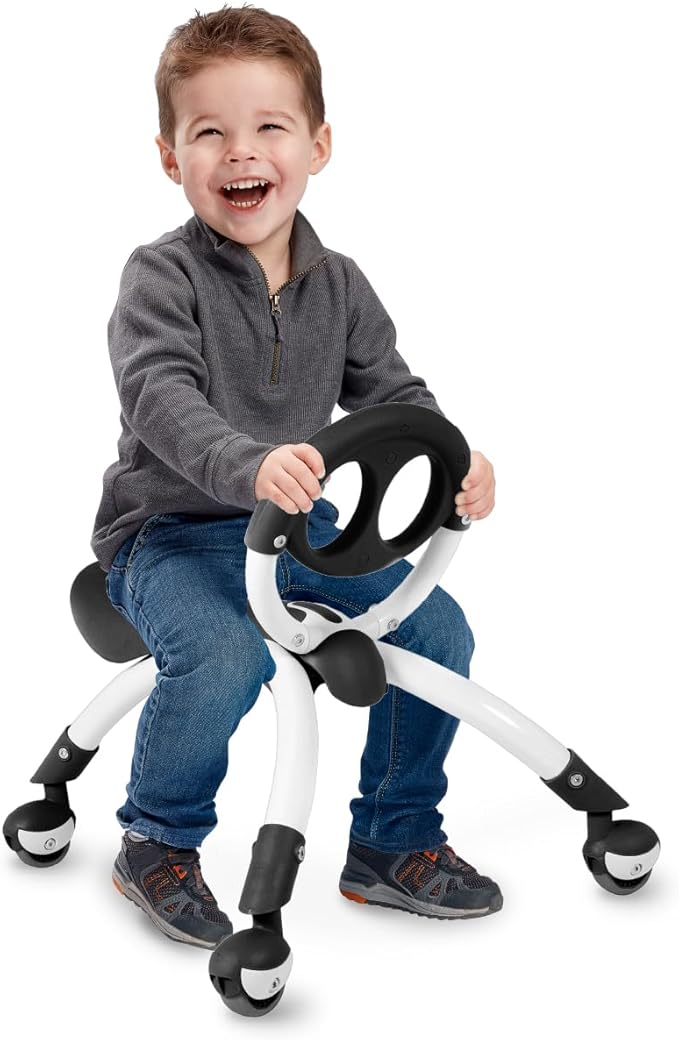 YBIKE Pewi Toddler Balance Bike - Kids Ride On Toys, Baby Push Car, Toddler Walker for Ages 9 Months to 3 Yrs, Durable Walking Buddy Push Toy, Comfortable, Indoor & Outdoor, Up to 44 Lbs, Black