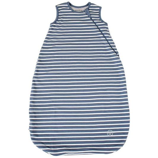 Woolino Merino Wool and Organic Cotton Baby Sleep Bag - 4 Season Classic Sleep Sack - Two-Way Zipper Sleeping Bag for Baby & Toddler - 18-36 Months - Navy Blue