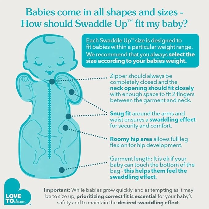 Love to Dream Swaddle Up Original, Arms Up Position, Light and Ultra Breathable Cotton - Wearable Blanket - 1.0 TOG - (20-24Β°C) Ideal for Moderate Temps (Twinkle Powder Blue, Medium, 6β8.5kg)