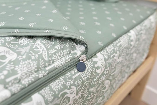 Beddy's Fantasy Woodland Girls Durable Zipper Bedding for Kids, Bed in a Bag, Green Sheets & Comforter with Animal & Woods Design, Includes Pillowcase & Pillow Sham Easy to Make & Wash