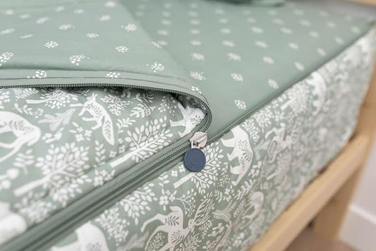 Beddy's Fantasy Woodland Girls Durable Zipper Bedding for Kids, Bed in a Bag, Green Sheets & Comforter with Animal & Woods Design, Includes Pillowcase & Pillow Sham Easy to Make & Wash