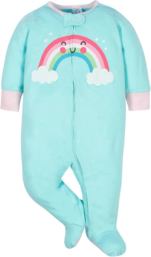 Gerber baby-girls 4 Pack Sleep N' Play Footie