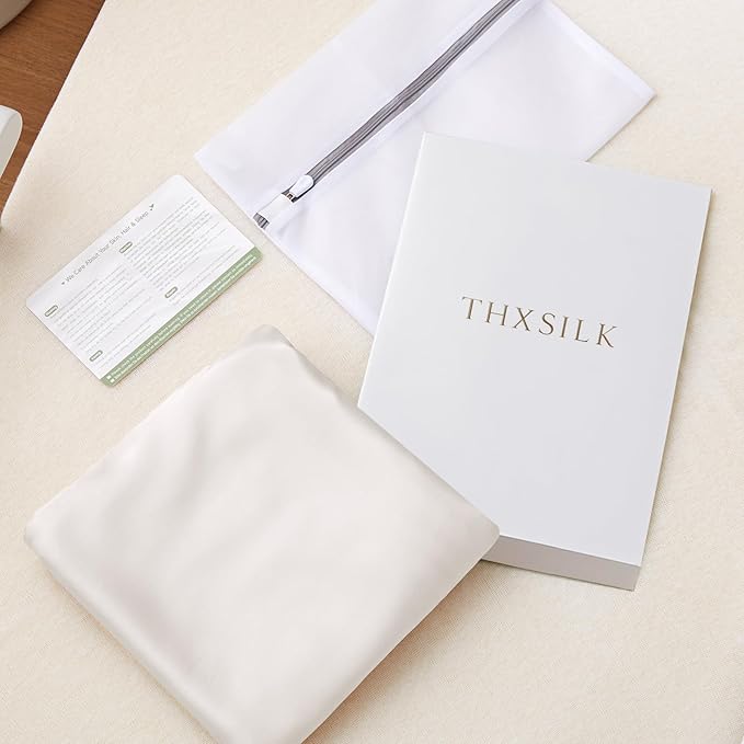 THXSILK 100% 7A+ Grade Mulberry Silk Baby Crib Sleeve Slip for Hairloss and Bald Spot, Soft and Breathable for Toddler Hair Protection 41.4inch*20.5inch, Pearl White 2 Pack