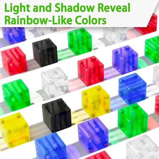 Magnetic Building Blocks - Transparent Magnetic Cubes, STEM Magnet Toddler Boys Toys for Kids Age 3-5, Travel Sensory Autism Preschool Montessori Toys for 3+ Year Old, Birthday Girls Gifts