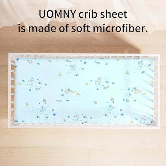 UOMNY Crib Sheet,Boys Girls Crib Sheets Baby Sheet for Standard Crib and Toddler Mattresses Nursery Bedding Sheet Crib Mattress Sheets for Boys and Girls 1 Pack Toddler Sheet