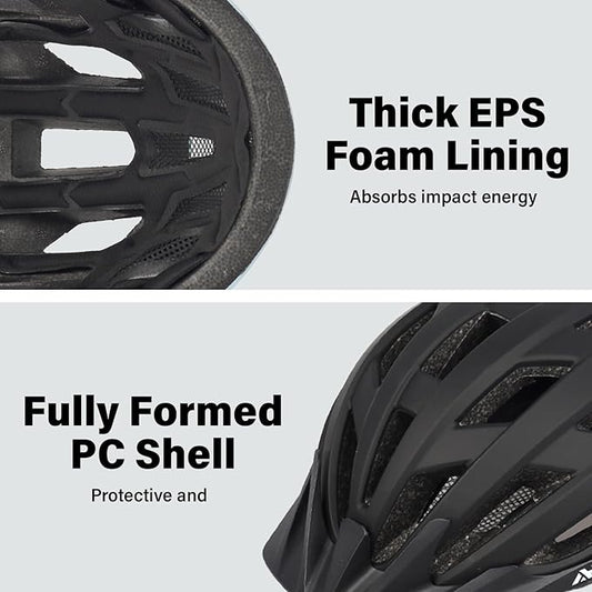 Youth Adult Road Bike Helmet, Men Women Adjustable Mountain Bicycle Helmet with Detachable Visor, 2 Sizes for Age 8-14+ Youth, Kids, Adult