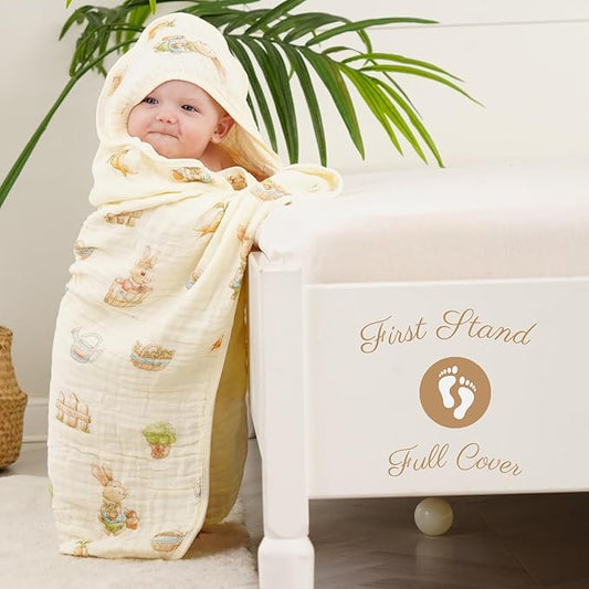 Ultra-Soft Muslin Baby Towel - 32 x 32 Inches, Ideal for Bath & Beach, Suitable for Both Boys & Girls from Newborns to Toddlers