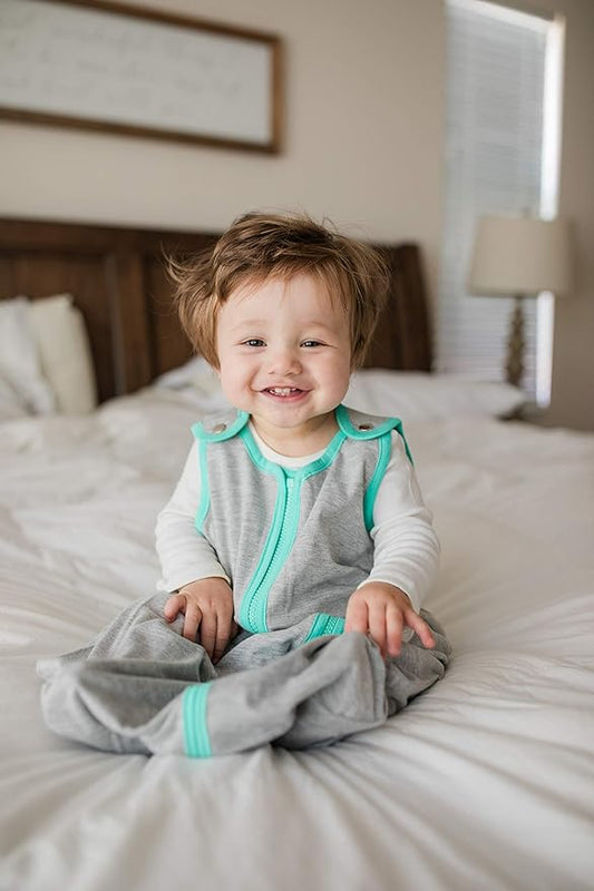 baby deedee Sleep Nest Lite Sleeping Bag Sack, Heather Teal, Medium (6-18 Months)
