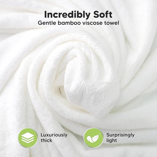 KeaBabies Hooded Baby Towel for Newborn - Viscose Derived from Bamboo Large Baby Bath Towels with Hood for Boys, Girls, Toddler, Extra Absorbent & Soft Newborn Bath Essentials (Grizzly, Petite)