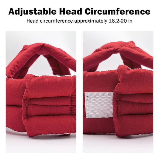 Baby Head Protector Baby Helmet for Crawling Walking, No Bumps Safety Head Adjustable Protective Cap for Walking, Playing (Red)