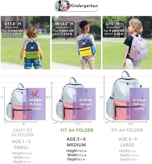 atgark Kids Backpack, 1.0L, Cotton Candy, Kindergarten Elementary School, Lightweight, Soft Shell, Zipper, Unisex, Little Kid, Nylon, 13"H Fit A4 Folder, Adjustable Straps