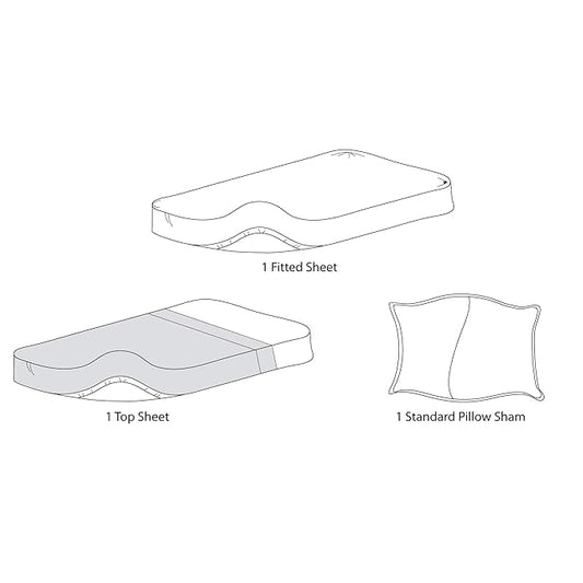 TL Care 100% Natural Cotton Jersey Knit 3-Piece Toddler Sheet Set, Gray, Soft Breathable, for Boys and Girls