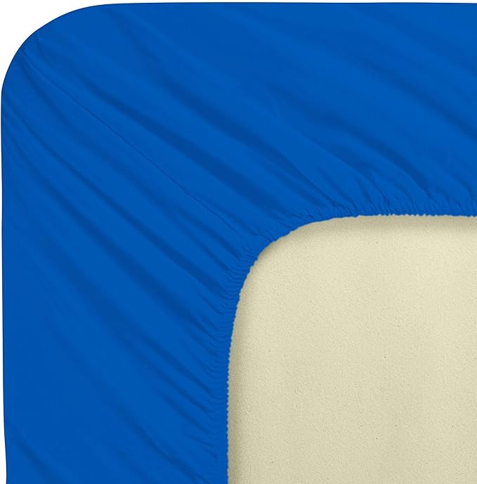 FLXXIE 2 Pack Microfiber Fitted Crib Sheets, Super Soft and Cozy Toddler Fitted Sheets for Standard Crib and Toddler Mattresses, 28x52, Royal Blue