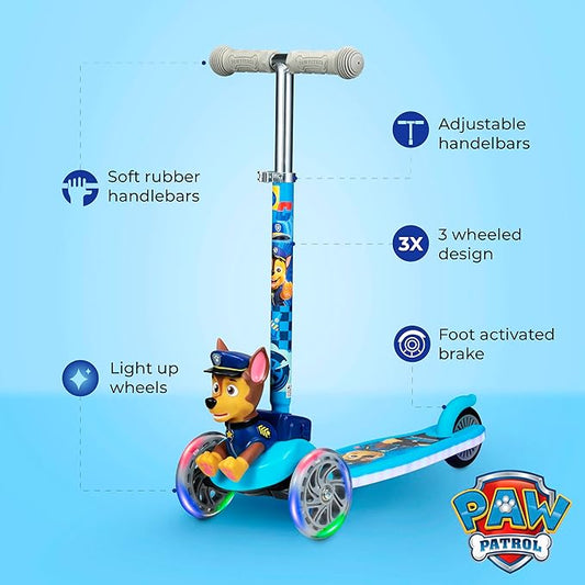 3D Kick Scooter for Kids, Self-Balancing 3 Wheeled Light Up Scooter with Extra Wide Anti-Slip Deck, Rear Brake, Lean to Steer, Lightweight Design, for Kids 3 and up, 75 LB Limit