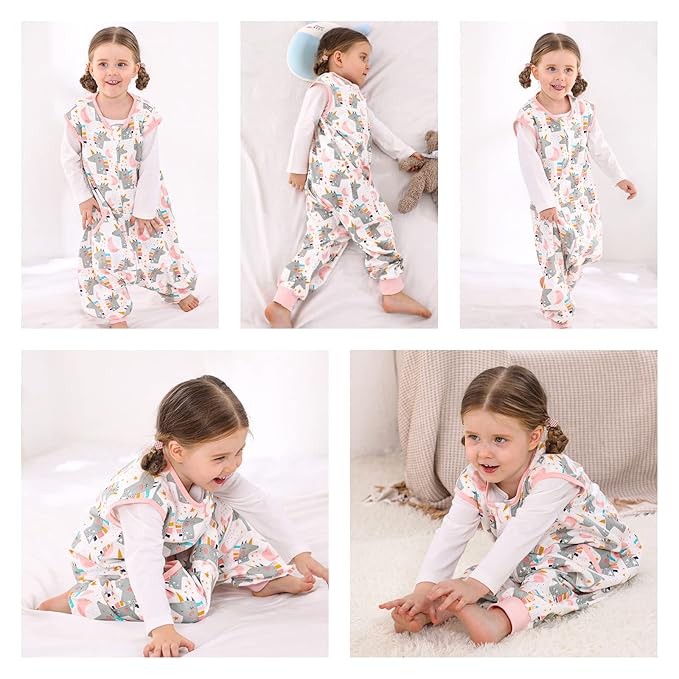 WONDAY Toddler Sleep Sack with Feet, 0.5 Tog Sleeping Sacks for Walking with Legs 12-18 Months 2T